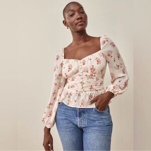 Reformation Cooper Floral Long Sleeve Top